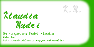 klaudia mudri business card